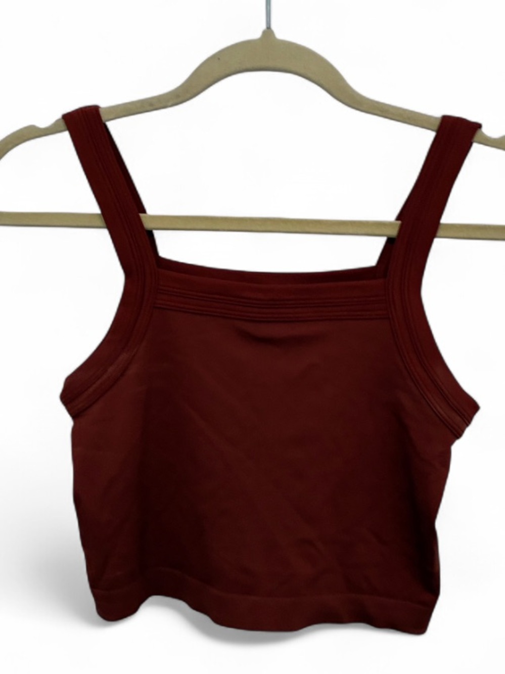 Out from Under Urban Outfitters Ribbed Square Neck Brown Cropped Tank Top